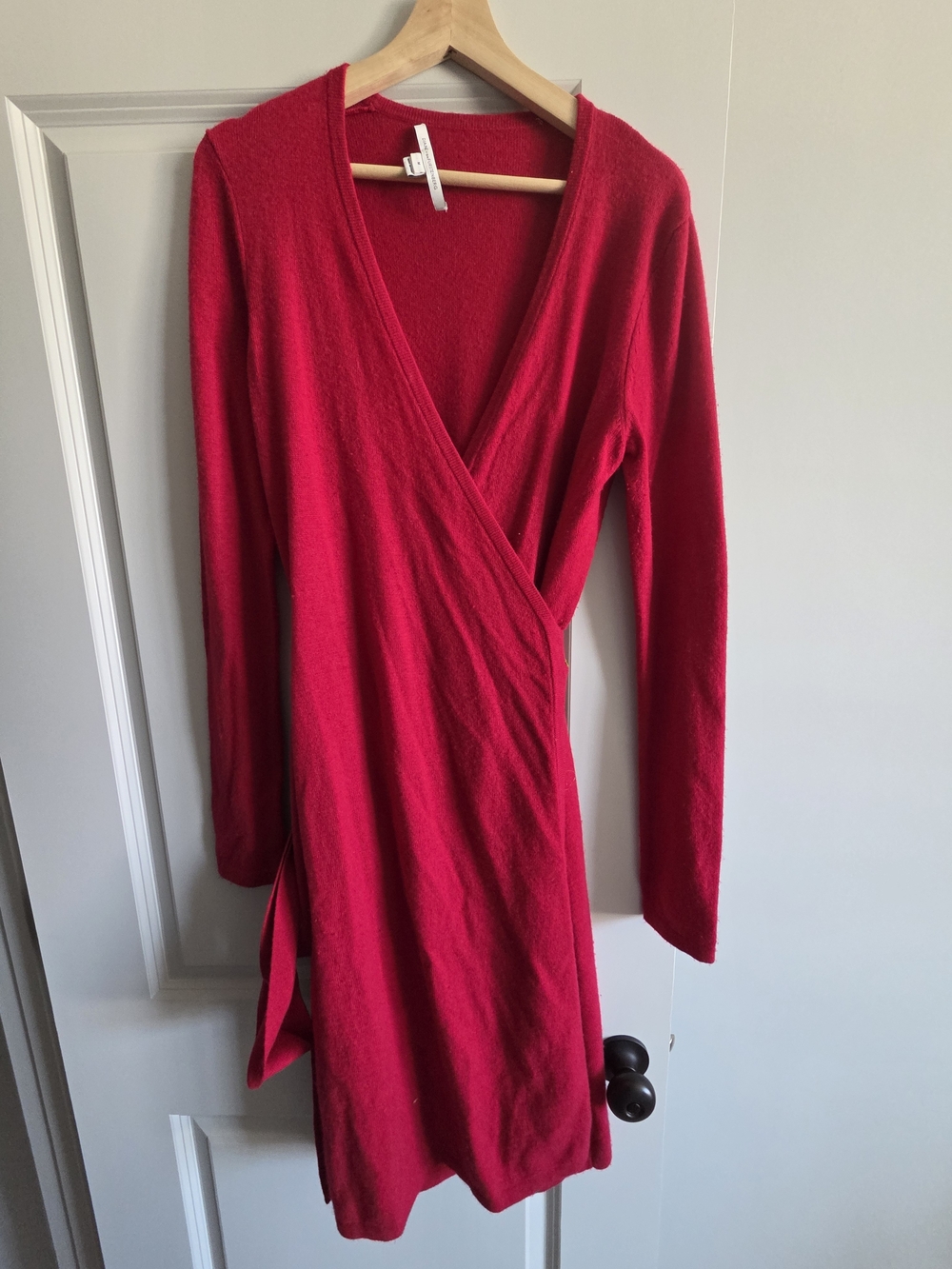 Diane Von Furstenberg Vibrant Red Long-Sleeve Wrap Dress
